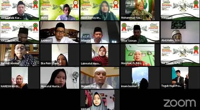 Webinar Lakpesdam NU Kabupaten Malang, bertajuk Menakar Sistem Manajemen Mutu Pesantren. (foto: Istimewa).