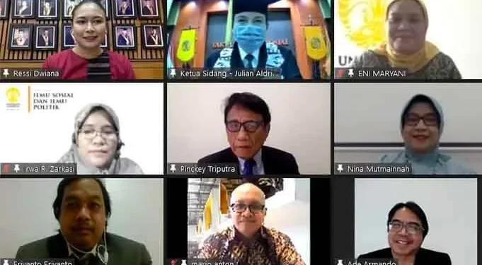 Webinar Dalam sidang terbuka Fakultas Ilmu Sosial dan Ilmu Politik Universitas Indonesia (FISIP UI).