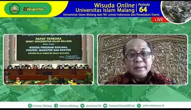 Pelaksanaan wisuda tahun 2019/2020 Unisma Dilaksanakan secara online.