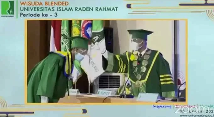 Wisuda Unira Malang secara daring. (foto: screenshoot)