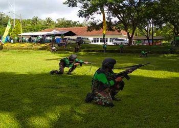 Simulasi latihan tempur di Pusat Latihan Tempur (Puslatpur) Marinir 4/Purboyo, Malang.(foto: istimewa).