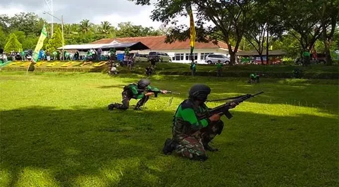 Simulasi latihan tempur di Pusat Latihan Tempur (Puslatpur) Marinir 4/Purboyo, Malang.(foto: istimewa).