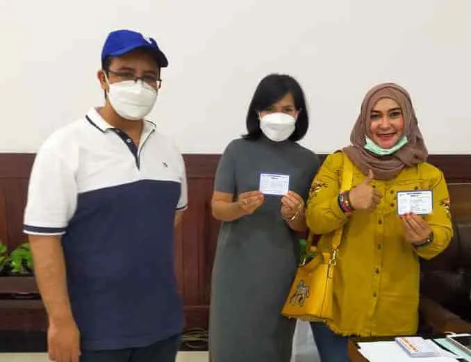 Fraksi Gerindra DPRD Kota Malang usai vaksinasi. (Foto dok.)