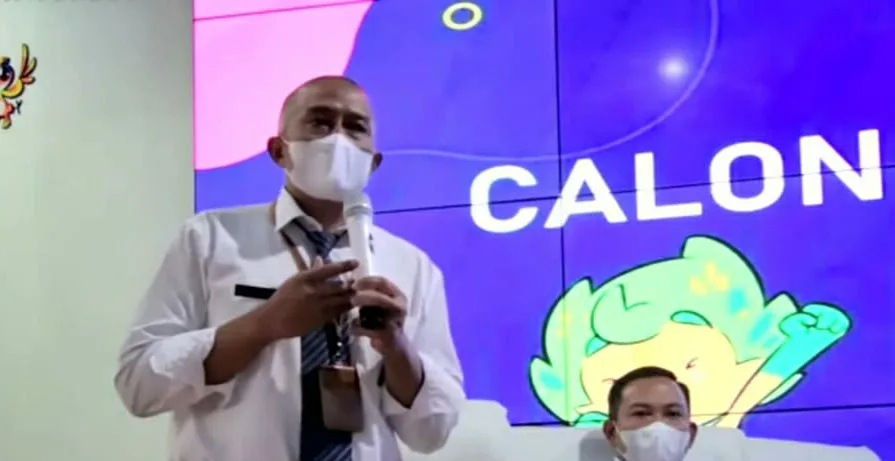 Erik Setyo Santoso, salah satu calon Sekda saat melakoni Uji Publik di di Ngalam Command Center (NCC) Balai Kota Malang, Kamis (8/4/2021). (Foto dok)
