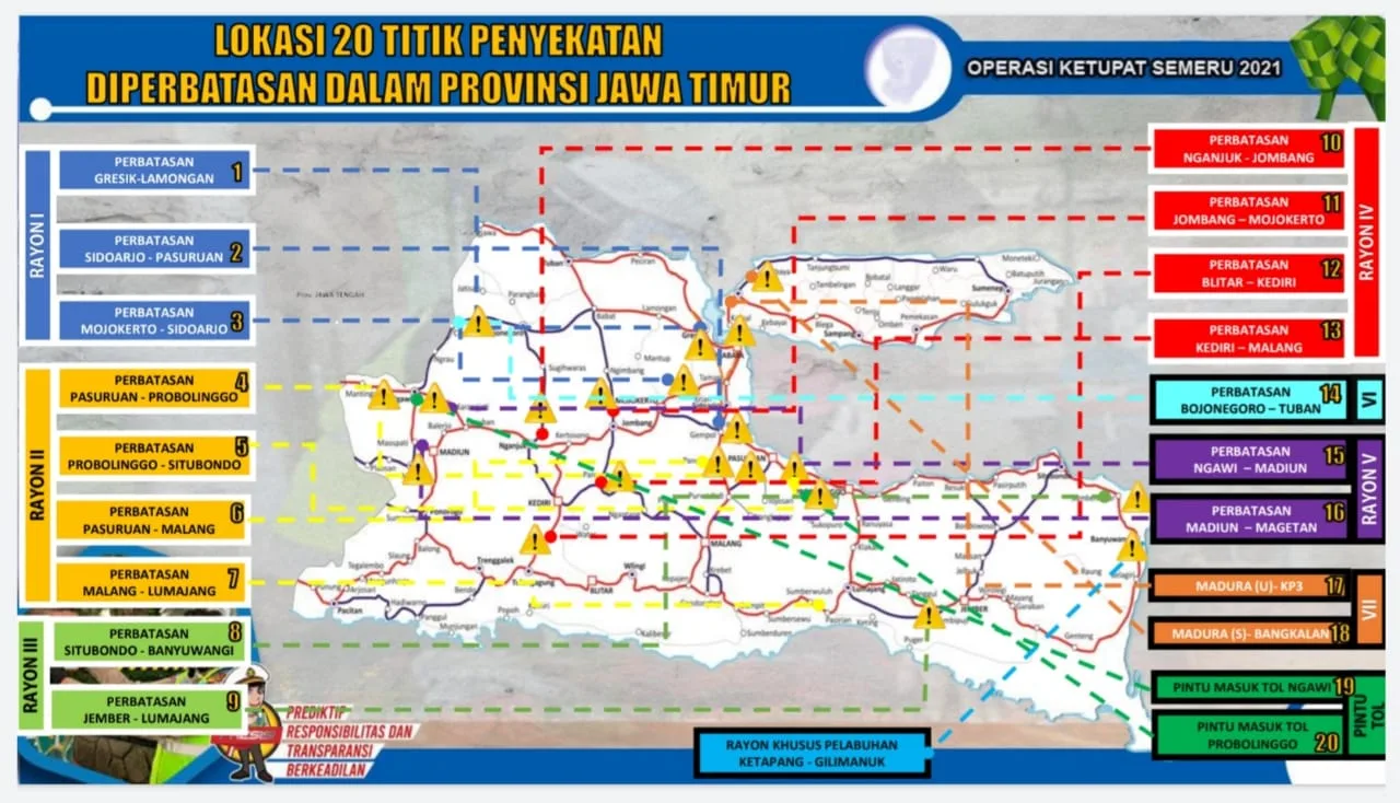 lebaran - Ini 20 Titik Penyekatan di Wilayah Jatim Selama Lebaran 2021