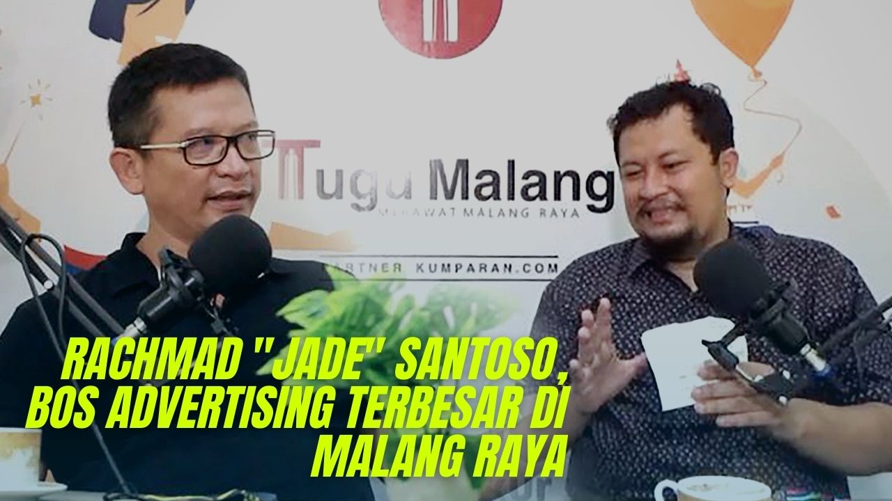 Bincang Podcast antara CEO Tugu Media Group, Irham Thoriq, dengan bos advertising terbesar di Malang, Rchmad Jade. (foto: Rubianto)
