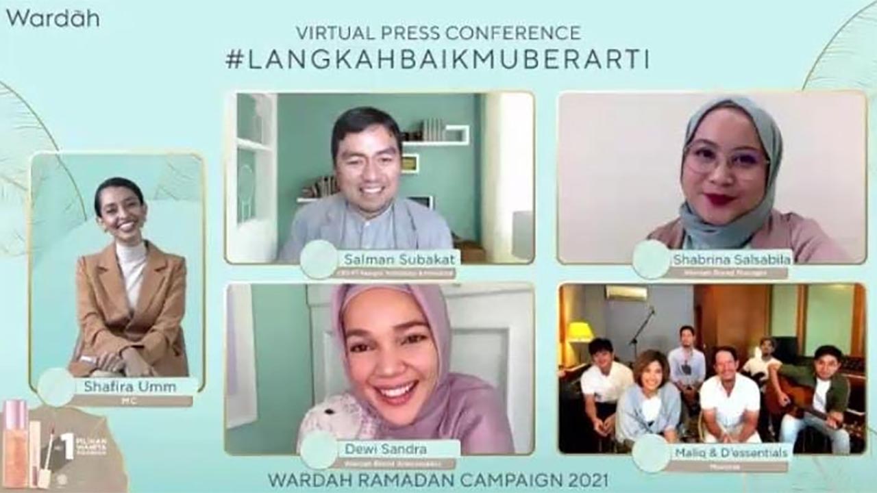 Virtual Press Conference "#LangkahBaikmuBerarti" Wardah Ramadan Campaign 2021. (screenshoot: Mila Arinda)