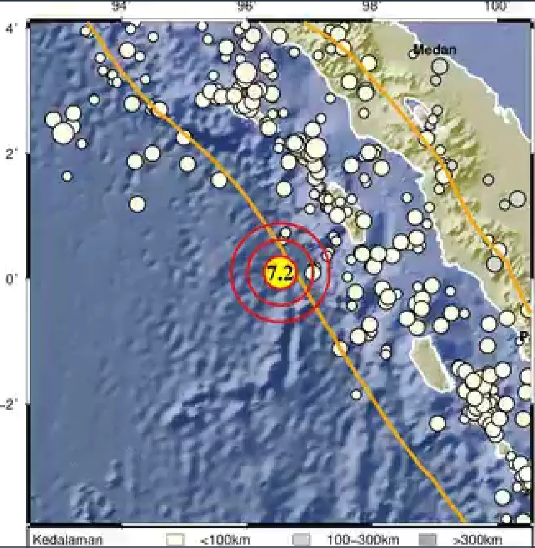 Gempa Skala 7,2 Magnitudo Guncang Nias Sumatera Utara