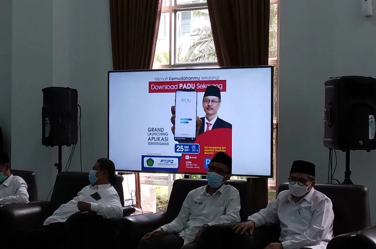 Launching sistem PADU oleh Rektor UIN Malang Prof. Dr. Abdul Haris, M.Ag. Foto: Feni.
