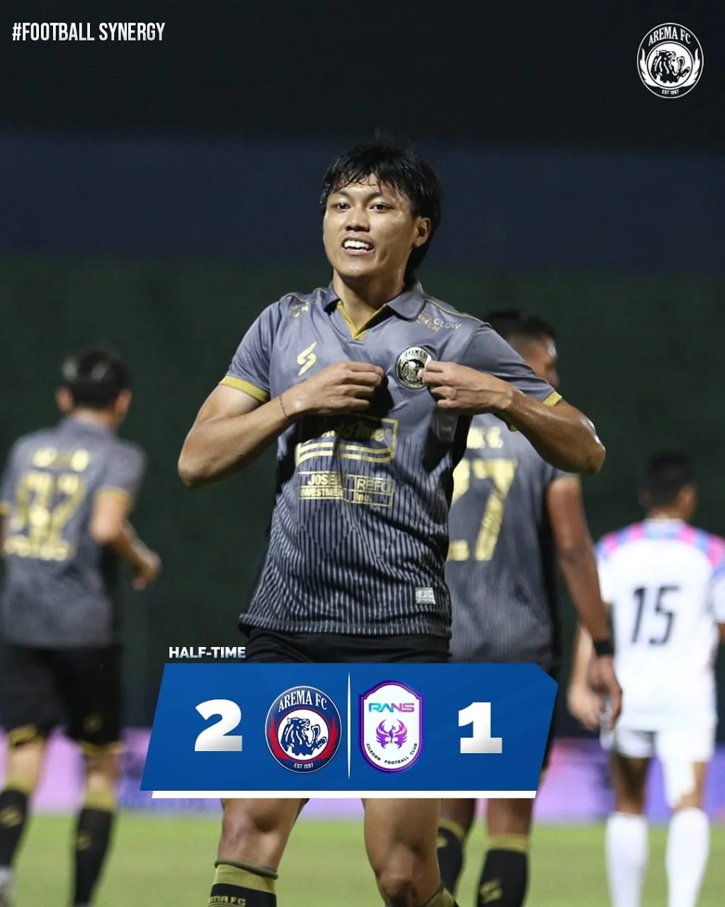 Arema FC - Babak Pertama Arema FC Vs Rans Cilegon FC, Arema Sementara Unggul Berkat Gol Jatuh dari Langit