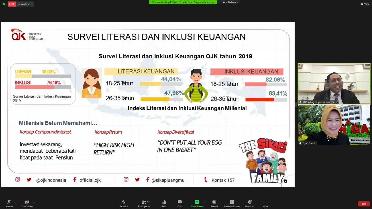 Materi dari Kepala OJK Malang, Kasmuri Sugiarto. 