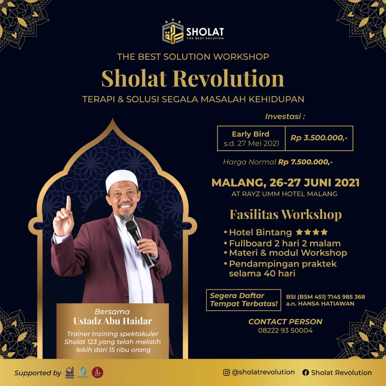 Sholat Revolution - Workshop Sholat Revolution, Terapi dan Solusi Segala Masalah Kehidupan