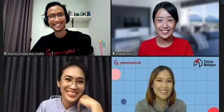 Tangkap layar acara webinar acara Teras Belajar seri ke 18 bersama dengan Narasi/tugu malang