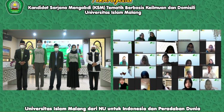 Gubernur Jawa Timur, Khofifah Indar Parawansa (kanan), saat pelepasan peserta KSM Unisma. Foto: tangkapan layar