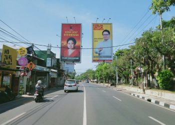 Baliho Puan dan Airlangga di Jalan MT Haryono Kota Malang. Foto: Rizal Adhi