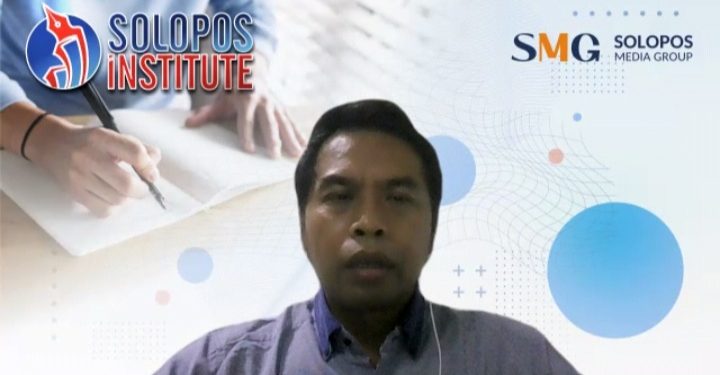 Direktur Solopos Media Group, Suwarmin, saat Pra UKW Tugu Media Group. Foto: tangkapan layar