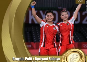 Apriayani Rahayu dan Greysia Poli berhasil meraih medali emas di Olimpiade Tokyo 2020/ tugu malang