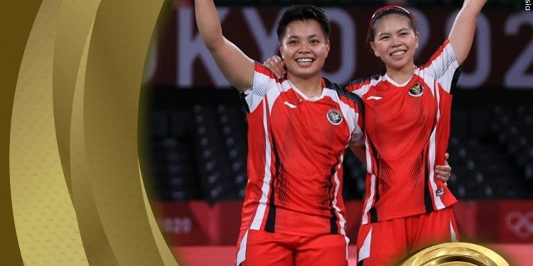 Apriayani Rahayu dan Greysia Poli berhasil meraih medali emas di Olimpiade Tokyo 2020/ tugu malang