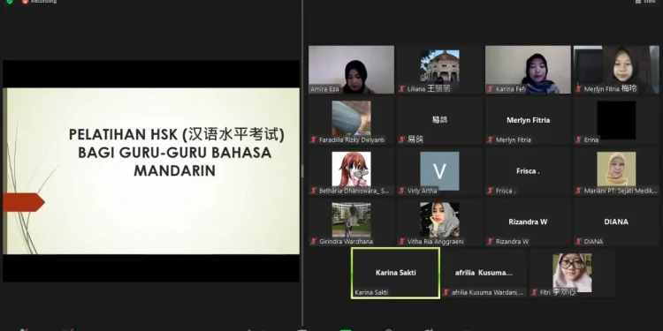 Peserta pelatihan mandarin UM. screenshoot/Rizal Adhi