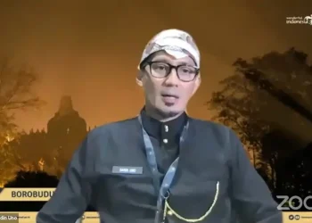 Tangkapan layar Zoom Sandiaga Salahuddin Uno saat menjadi pemateri dalam seminar nasional Kewirausahaan STAT Explore 2021 di Universitas Syiah Kuala, Selasa (28/9/2021)/tugu malang