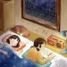 Ilustrasi dua remaja putri dan aktivitasnya di kamar kos/tugumalang