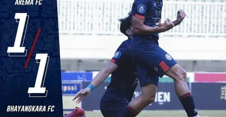 arema fc - Laga Arema FC vs Bhayangkara FC Berakhir Imbang dengan Skor 1-1