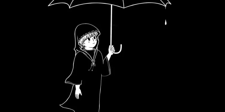 Ilustrasi puisi Gadis Berpayung Hitam/tugu malang