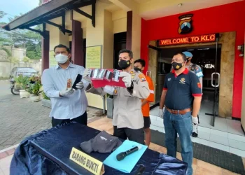 kapolsek tunjukkan tembakau gorila