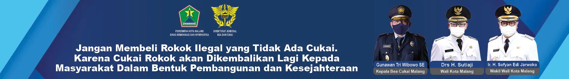 Ajakan bea cukai pada masyarakat untuk tidak membeli rokok ilegal/tugu malang