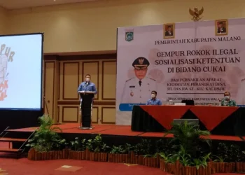 Kegiatan Gempur Rokok Ilegal Sosialisasi Ketentuan di Bidang Cukai oleh Diskominfo Kabupaten Malang.