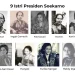 9 istri presiden Soekarno, (dari kanan atas) Siti Oetari, Inggit Garnasih, Fatmawati, Hartini, Kartini Manoppo, Ratna Sari Dewi, Haryati, Yurike, dan Heldy Djafar./tugu malang