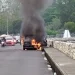 Diduga Korsleting Listrik, Mobil Warga Singosari Terbakar di Bendungan Karangkates