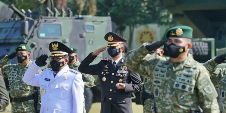 HUT ke-76 TNI di Lapangan Sapta Marga Madivif 2 Kostrad. Foto: Rizal Adhi