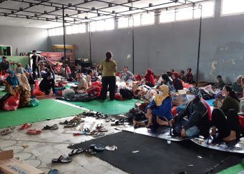 Suasana tempat pengungsian di Brawijaya Edupark. Foto: Aisyah