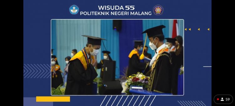 Suasana Wisuda Magister Terapan, Sarjana Terapan, dan Program Diploma Polinema Tahun Akademik 2020/2021. Foto: dok