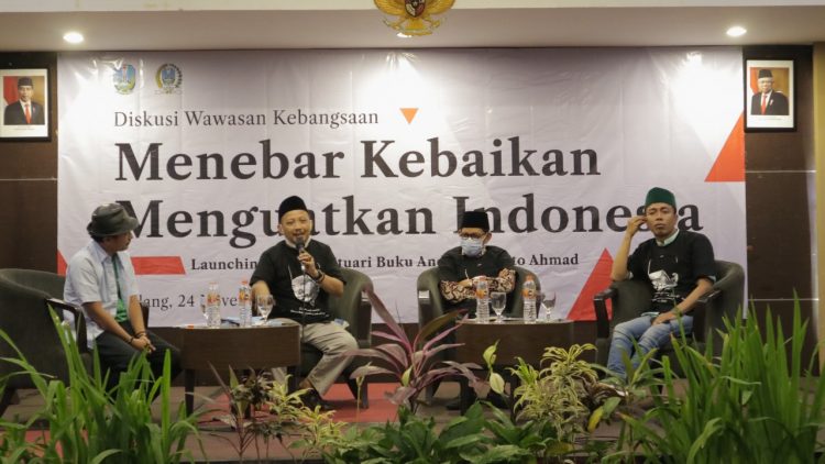 Sosialisasi dan Diskusi Wawasan Kebangsaan bertajuk “Menebar Kebaikan Menguatkan Indonesia”, di Hotel Grand Cakra Malang, pada Jumat 26 November 2021. Foto: dok