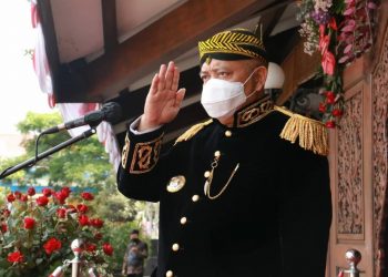 Bupati Malang, Sanusi saat Peringatan Hari Jadi ke-1261 Kabupaten Malang, di Pendopo Panji Kepanjen, pada Minggu (28/11/2021). Foto: dok
