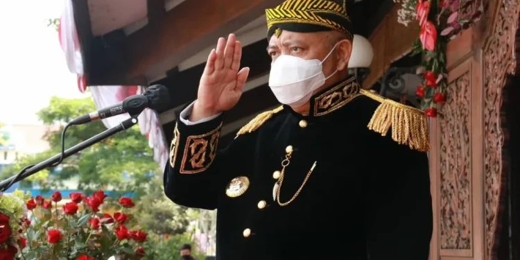 Bupati Malang, Sanusi saat Peringatan Hari Jadi ke-1261 Kabupaten Malang, di Pendopo Panji Kepanjen, pada Minggu (28/11/2021). Foto: dok