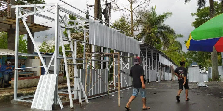 Lokasi bidak penampungan sementara pedagang pasar Besar Kota batu