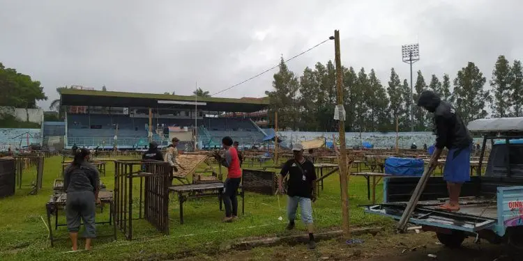 Pedagang Pasar Besar Kota Batu siap menempati bidaknya.