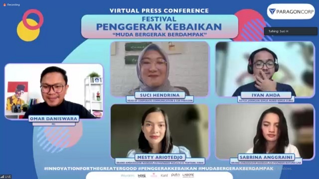 Virtual Press Conference Festival Penggerak Kebaikan PT Paragon. (Foto: Dokumen)