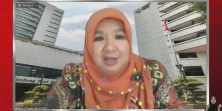Juru Bicara Vaksinasi Kemenkes RI, Siti Nadia Tirmizi, dalam Dialog Produktif Jumat KPC PEN, di Jakarta, pada Jumat (3/12/2021). Foto: dok