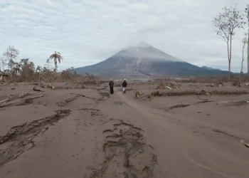 Suasana pasca erupsi Semeru