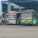Armada bus bersiap di titik pemberangkatan Terminal Arjosari Kota Malang. Foto: M Sholeh