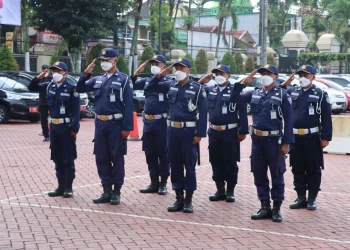 Lomba PBB Ramaikan Peringatan HUT Satpam Ke-41 di Polres Malang