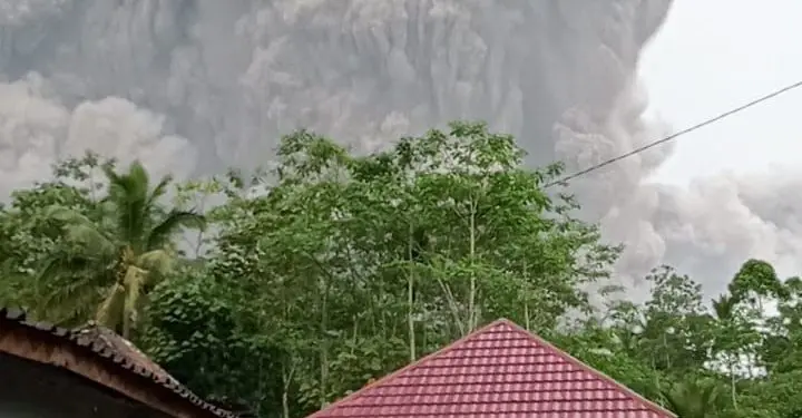 awan panas abu gunung semeru