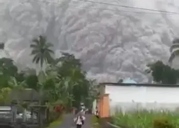 Gunung Semeru semburkan awan panas