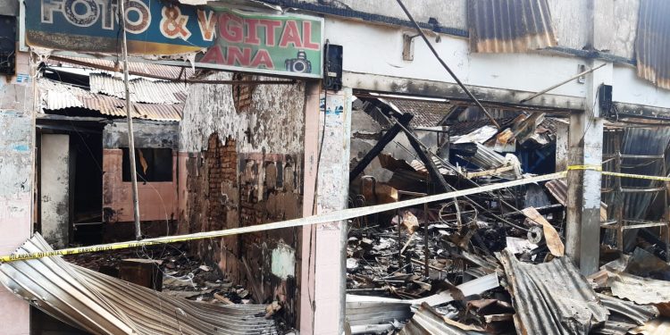 Kondisi Pasar Bululawang setelah terjadi kebakaran. Foto: Aisyah Nawangsari