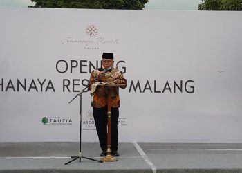 Bupati Malang, Sanusi saat menghadiri pembukaan Shanaya Resort, pada Jumat (21/1/2022). Foto: Aisyah Nawangsari