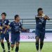 Selebrasi Carlos Fortes usai menjebol gawang Persipura Jayapura. Foto: Arema FC